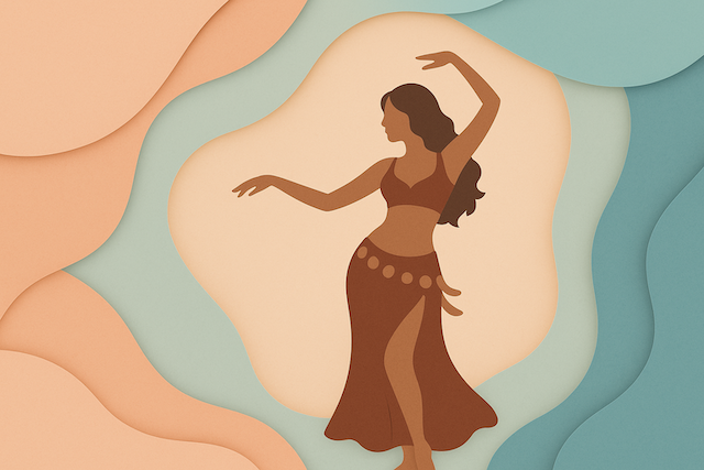 figura femminile con costume di danza del ventre