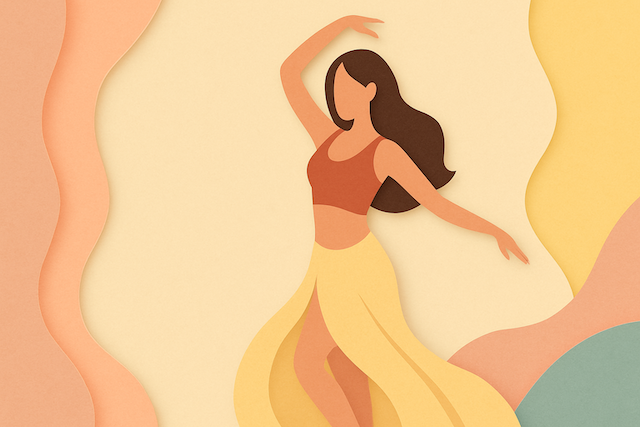 figura femminile che danza la danza orientale con eleganza