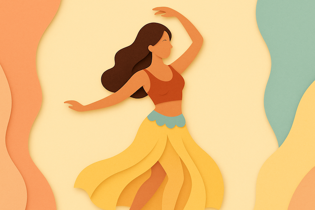 figura femminile di profilo mentre danza