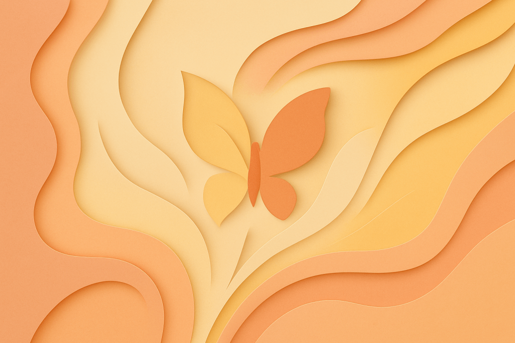 una farfalla che vola stile cartoncino