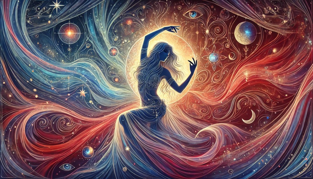 danzatrice stile surrealismo poetico colori vividi