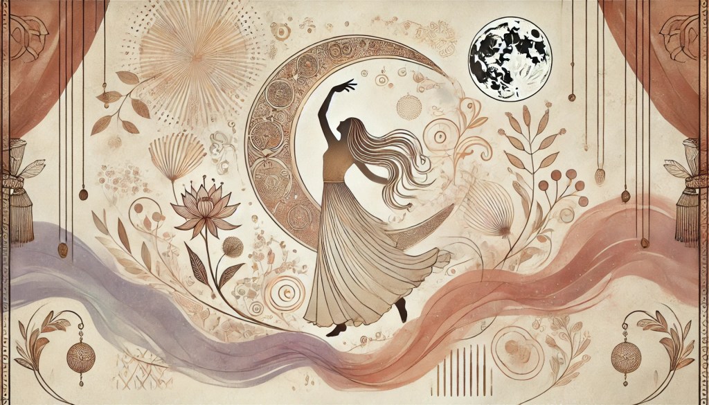 danzatrice in stile simbolismo colori chiari