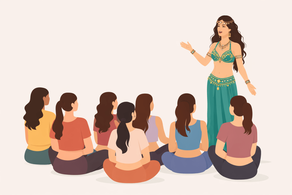 danza del ventre, danza orientale, lezione interrotta per parlare con le allieve