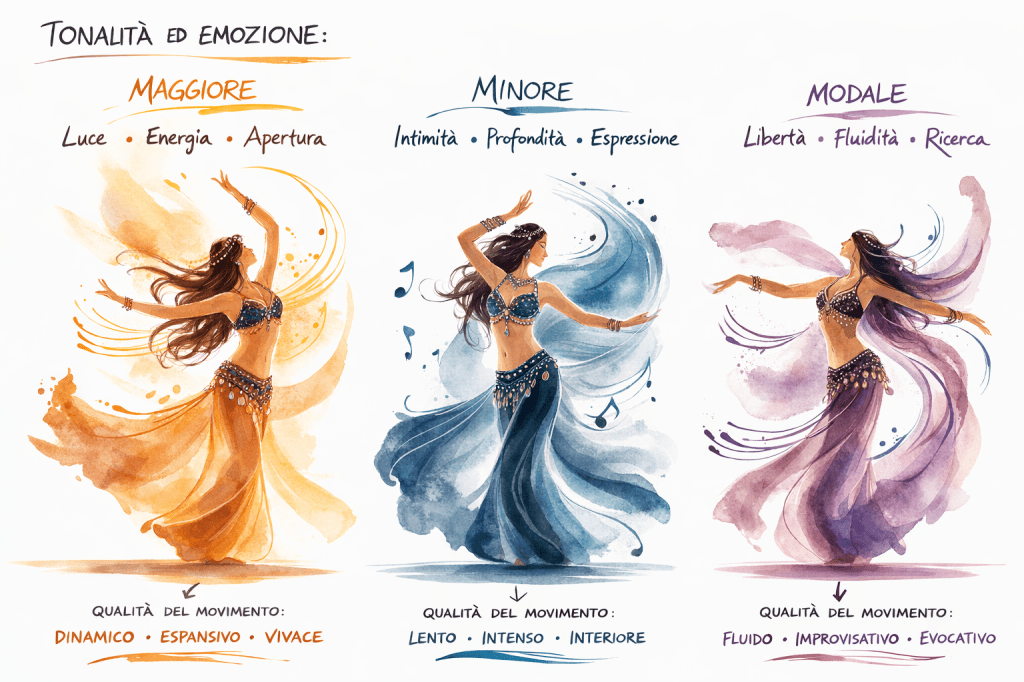 danza del ventre, danza orientale, tonalità diverse ed emozioni diverse