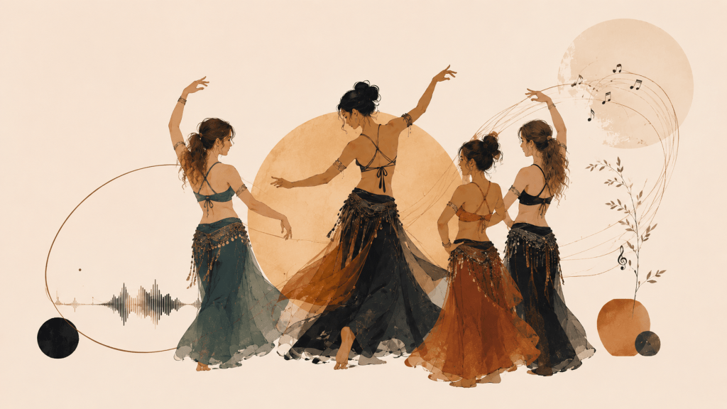 una maestra di danza orientale e le sue allieve